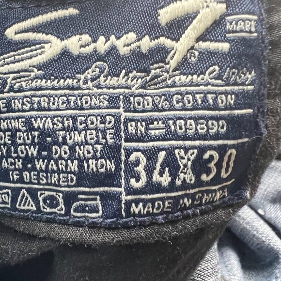 Seven7 Blue Jeans Mens 34 x 30 Straight Leg Distressed Relaxed Mid Rise - Picture 11 of 12
